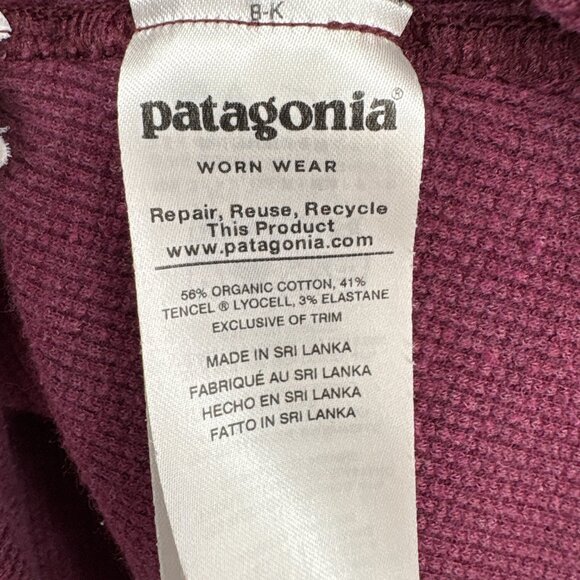 Patagonia Organic Cotton Waffle Henley Long Sleeve Top Small Mauve Raisin - Picture 7 of 9